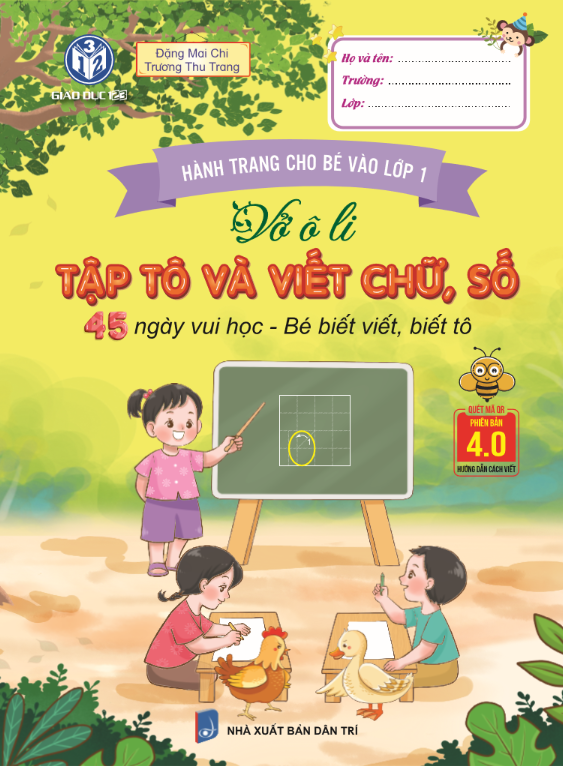 Vở ô li tập tô và viết chữ, số - Chuẩn bị vào lớp 1
