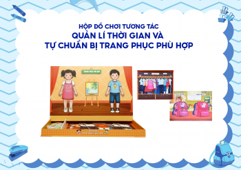Hộp đồ chơi tương tác Quản lí thời gian và tự chuẩn bị trang phục phù hợp 